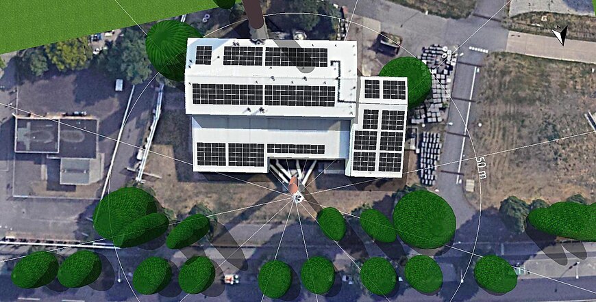 Modell: Vorplanung Dachansicht 